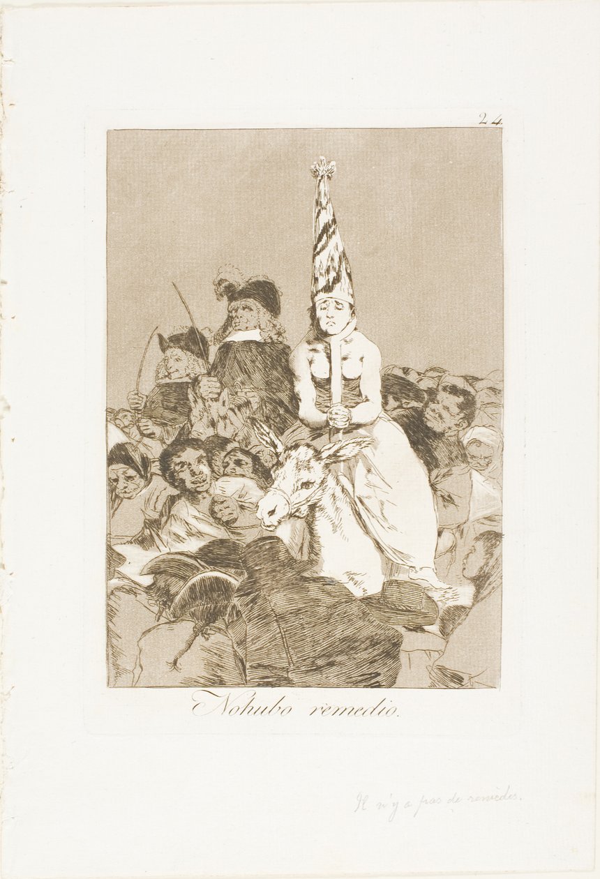 Nichts konnte dagegen getan werden, Tafel 24 aus Los Caprichos von Francisco Jose de Goya y Lucientes