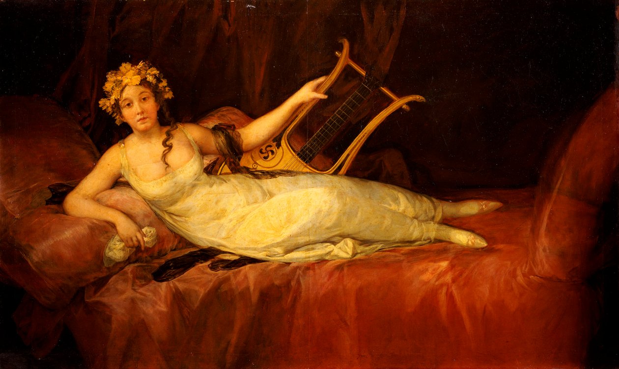 Porträt der 10. Marquesa de Santa Cruz als Muse Euterpe, 1805 von Francisco de Goya