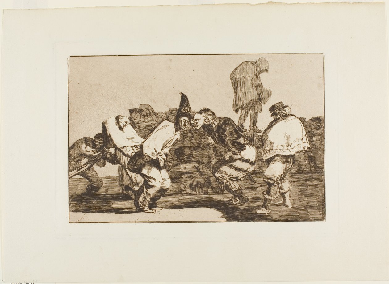 Freue dich, Karneval, denn morgen wirst du Asche sein, Platte 14 aus Los Proverbios von Francisco Jose de Goya y Lucientes