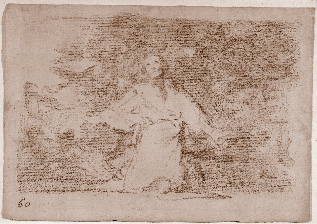 Die Schrecken des Krieges: Düstere Vorahnungen dessen, was geschehen wird (Vorzeichnung) von Francisco de Goya