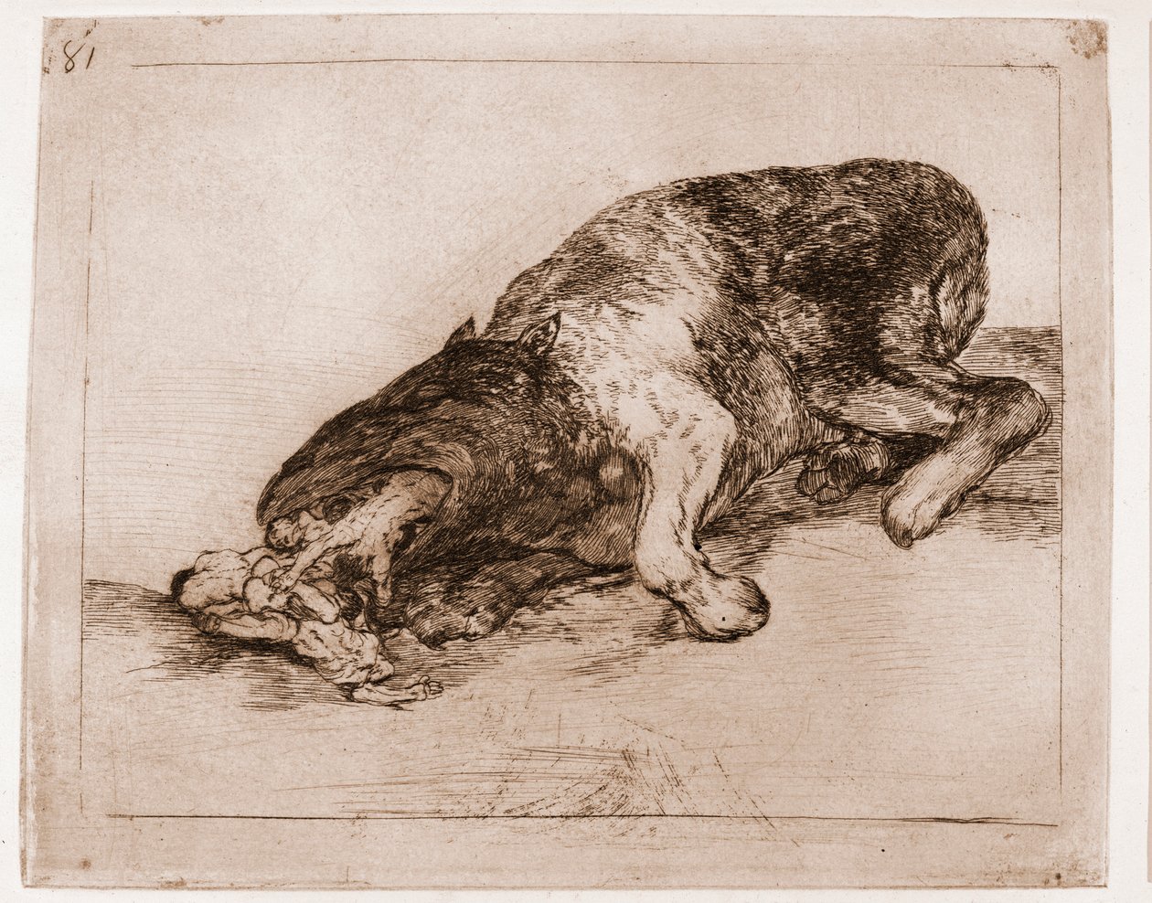 Die Schrecken des Krieges: Stolzes Monster! (Radierung nach vorbereitender Zeichnung) von Francisco de Goya