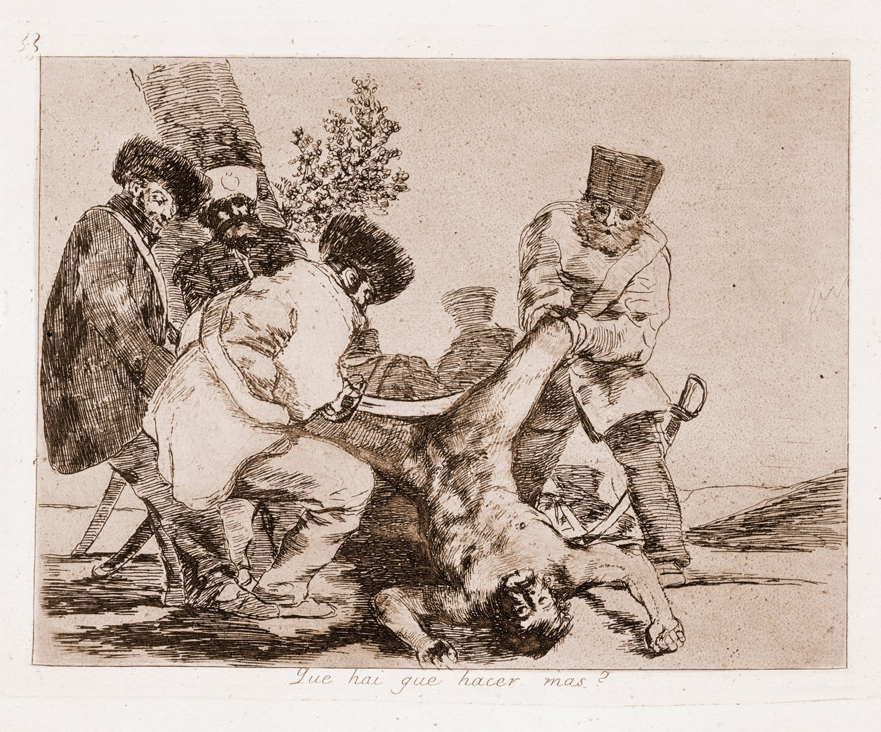Die Schrecken des Krieges: Was können wir sonst tun? (Radierung nach Zeichnung) von Francisco de Goya