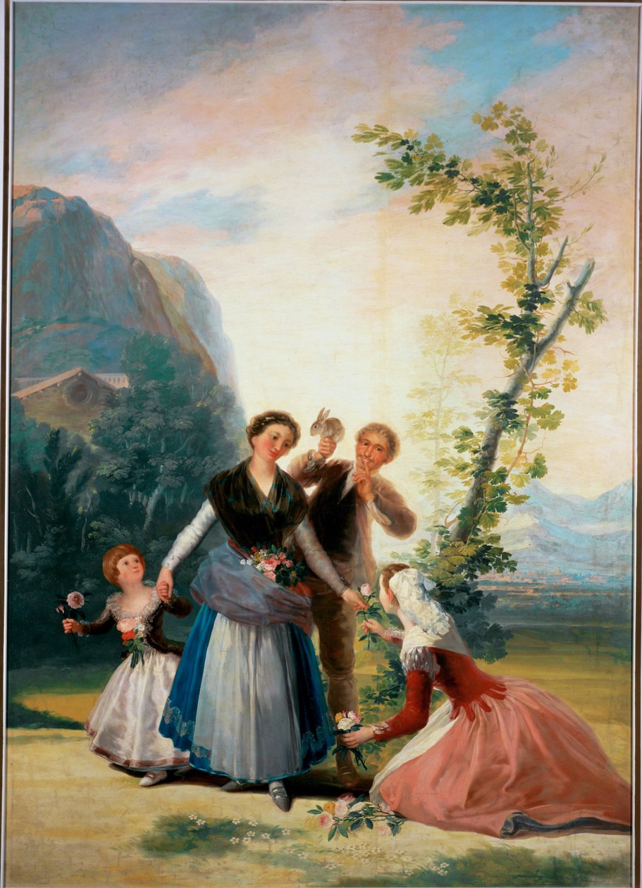 Die Blumenmädchen, Entwurf für einen Wandteppich von Francisco Jose de Goya y Lucientes