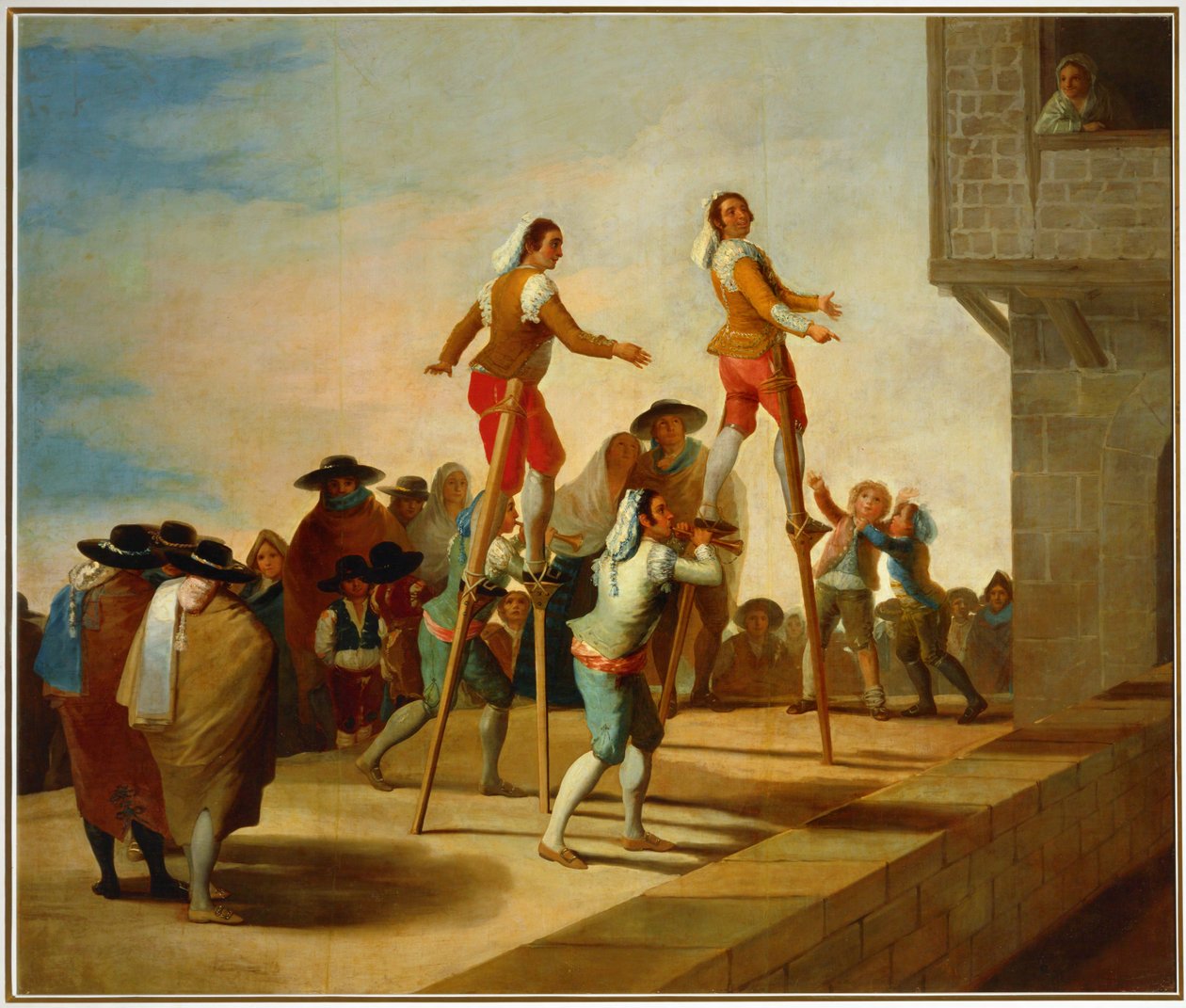 Die Stelzen, Entwurf für einen Wandteppich im Prado von Francisco Jose de Goya y Lucientes
