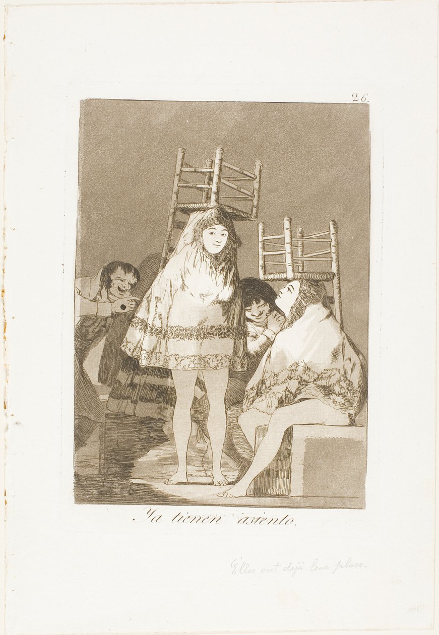 Sie haben schon einen Sitzplatz (d.h. unten), Platte 26 aus Los Caprichos von Francisco Jose de Goya y Lucientes