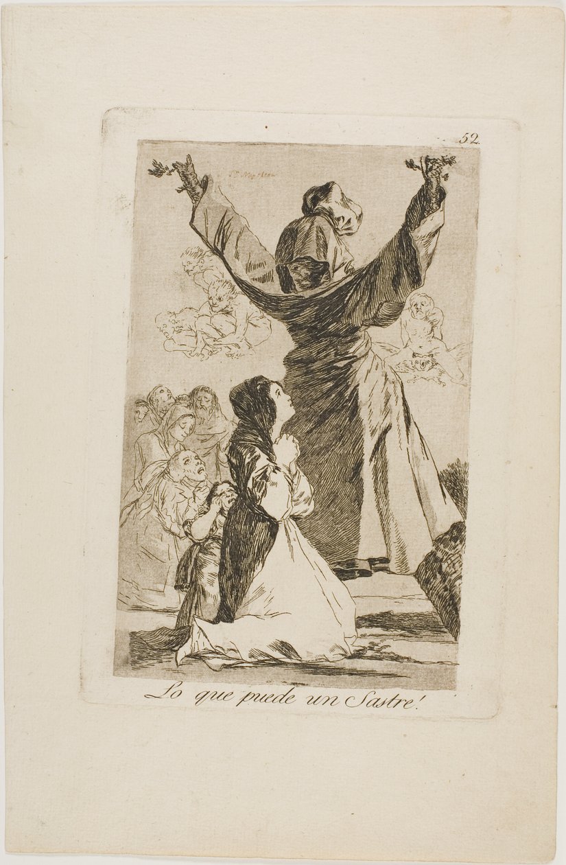 Was ein Schneider tun kann!, Platte 52 aus Los Caprichos von Francisco Jose de Goya y Lucientes