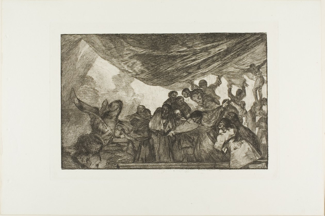 Ohne sich weder Gott noch dem Teufel zu empfehlen, Platte 15 aus Los Proverbios von Francisco Jose de Goya y Lucientes