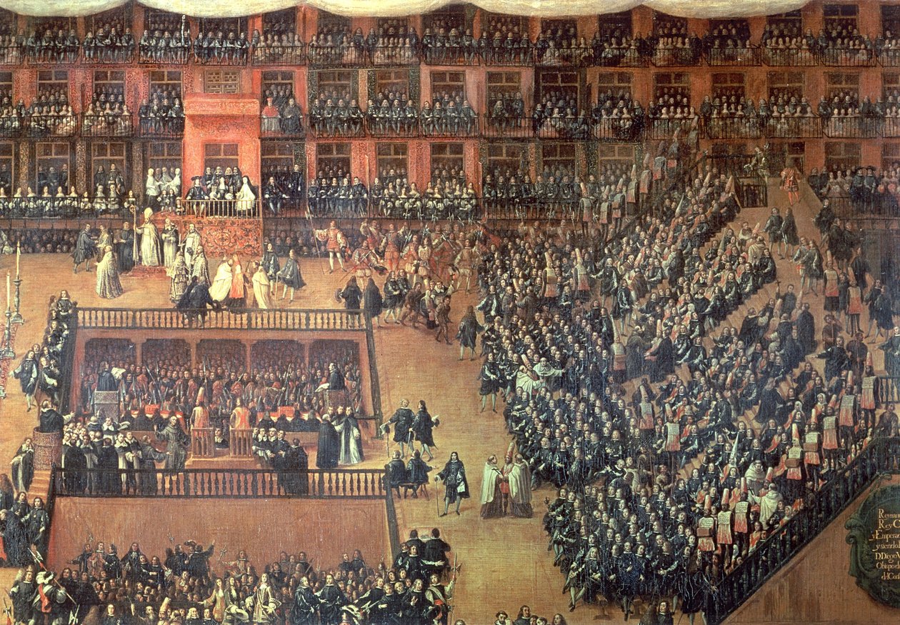 Auto de Fe auf der Plaza Mayor, Madrid, 30. Juni 1680 (Detail) von Francisco Rizi