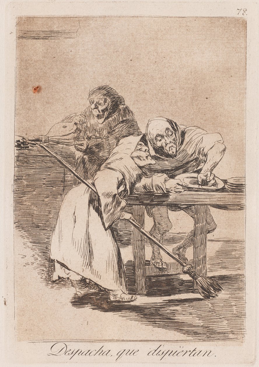 Sei schnell, sie wachen auf, spätes 18. - frühes 19. Jahrhundert von Francisco de Goya