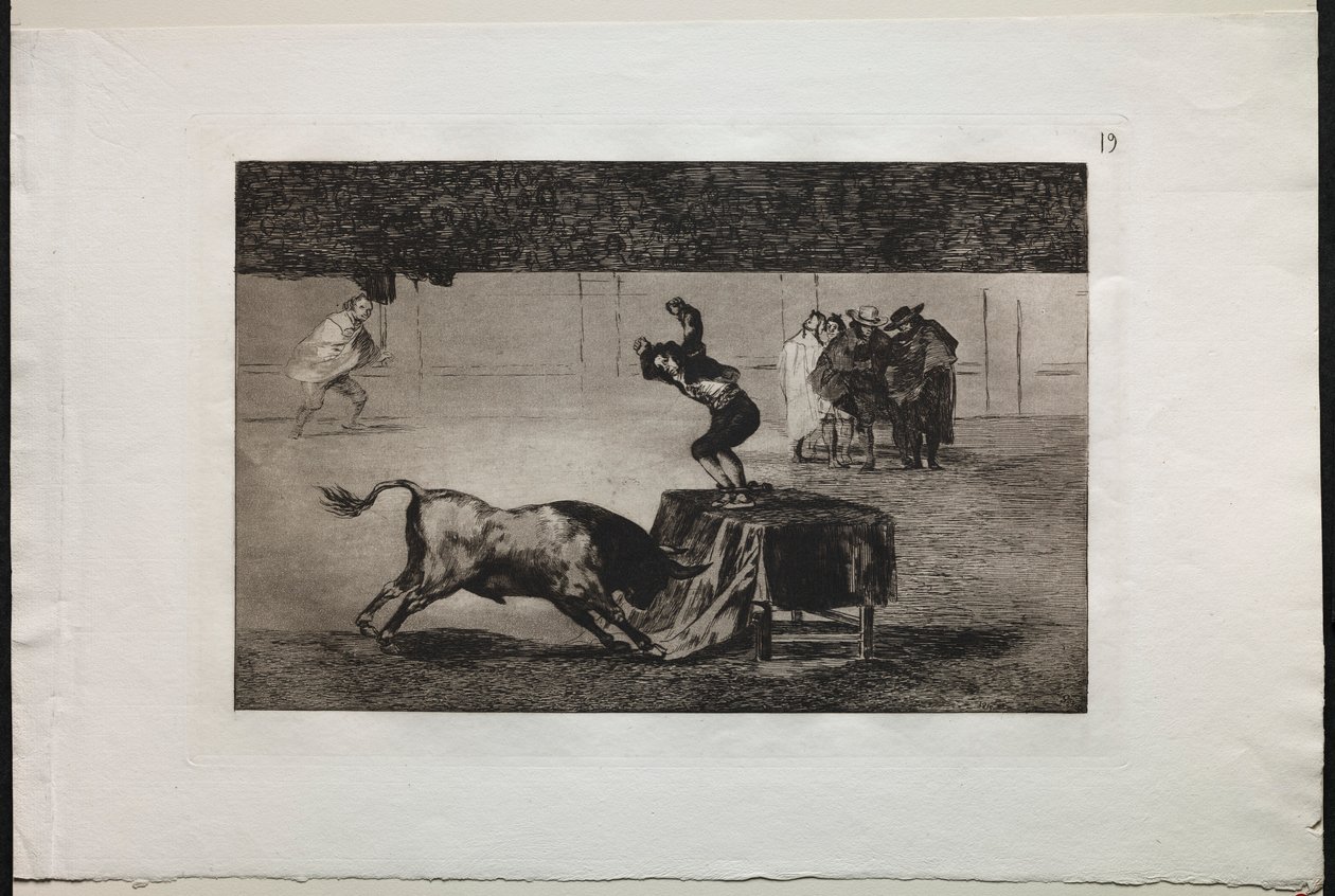 Stierkämpfe: Eine weitere Verrücktheit von ihm im selben Ring, 1876 von Francisco de Goya