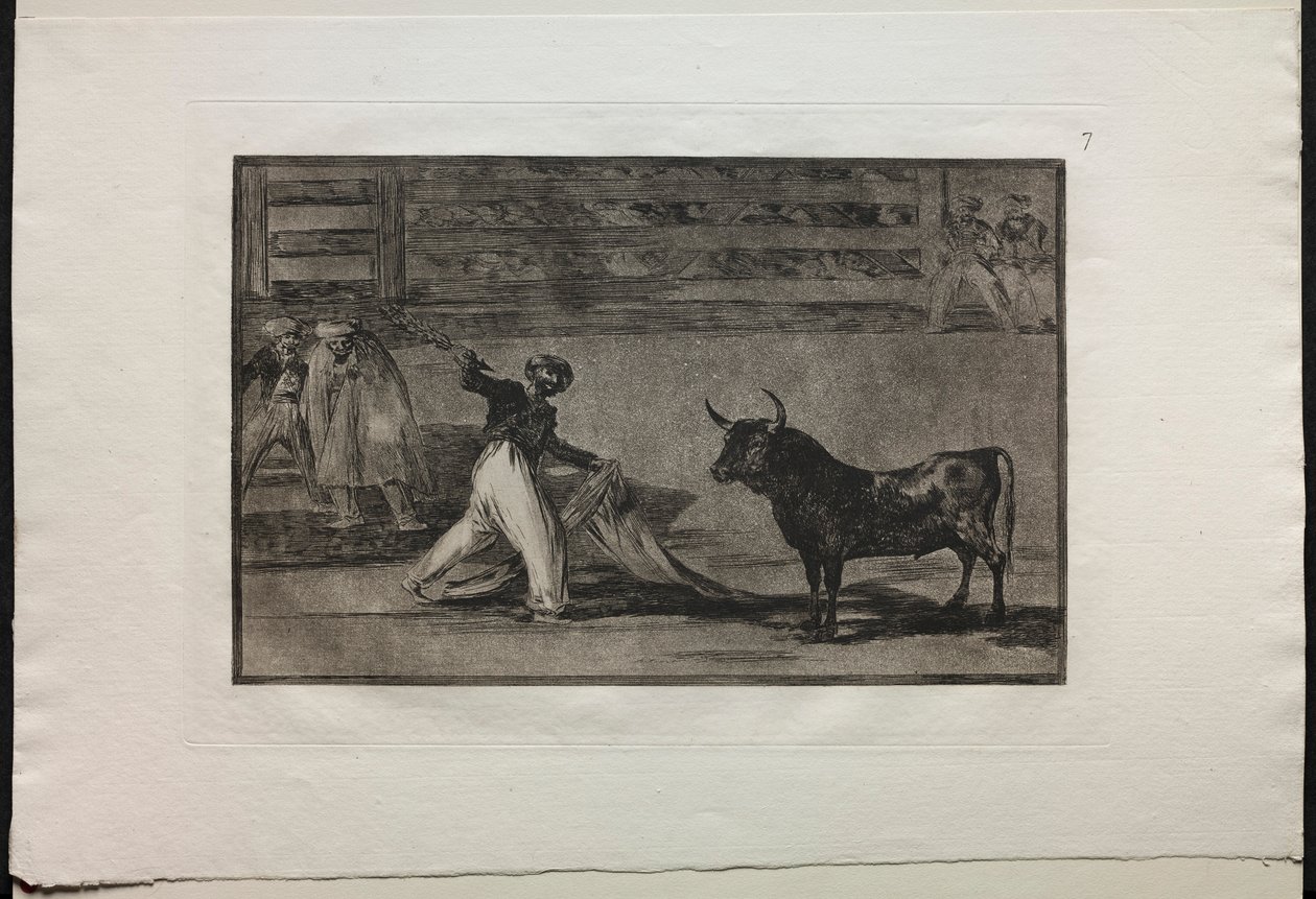 Stierkämpfe: Ursprung der Harpunen oder Banderillas, 1876 von Francisco de Goya