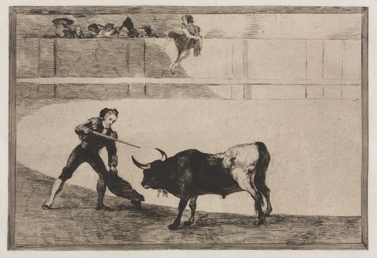 Stierkämpfe: Pedro Romeo tötet den angehaltenen Stier von Francisco de Goya