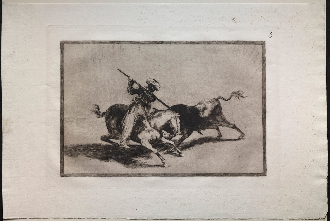 Stierkämpfe: Der temperamentvolle Mauren Gazul ist der Erste, der nach den Regeln kämpft, 1876 von Francisco de Goya