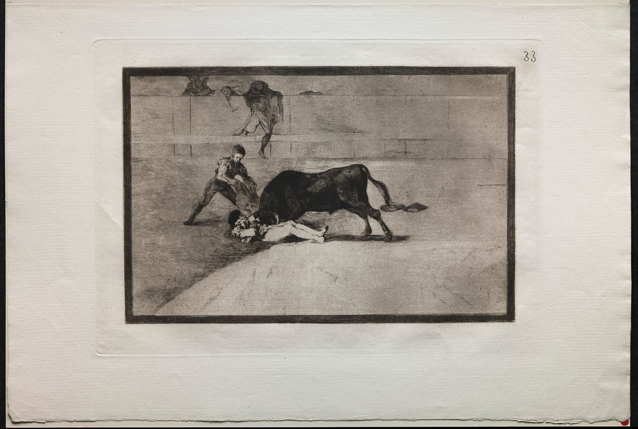 Stierkämpfe: Der unglückliche Tod von Pepe Illo, in der Arena von Madrid, 1876 von Francisco de Goya