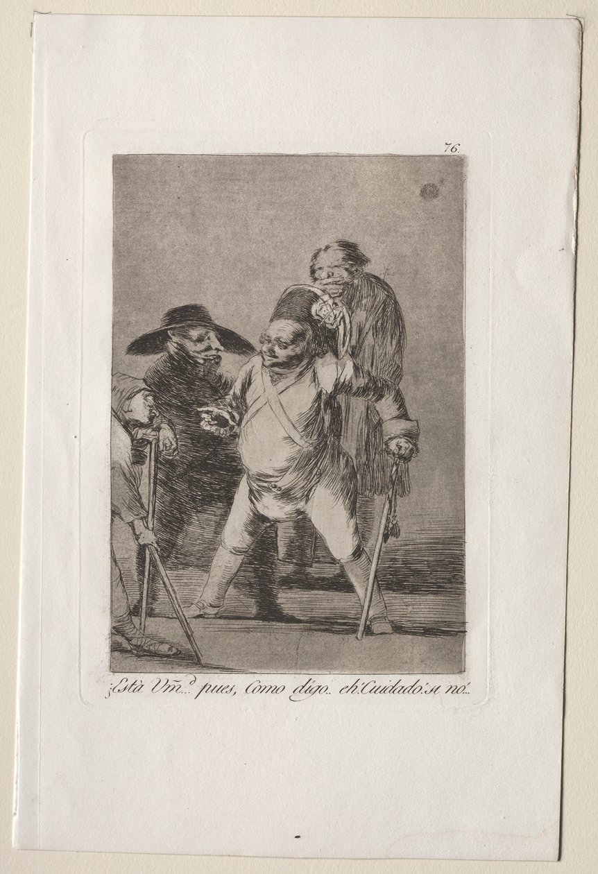 Caprichos: Du verstehst...Nun, wie ich sage...eh! Pass auf! Sonst.... von Francisco de Goya