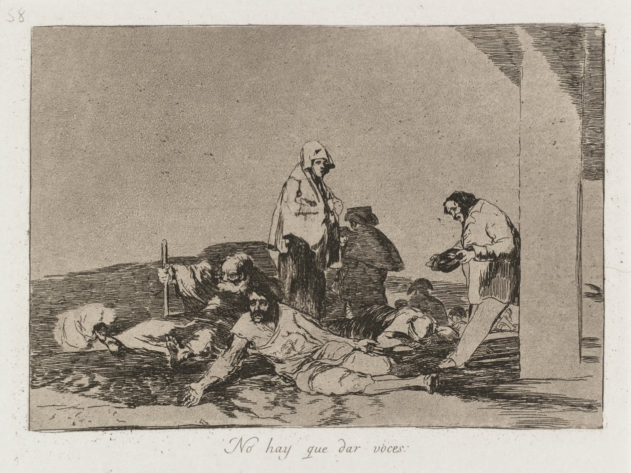 Die Schrecken des Krieges: Pl. 58, Es nützt nichts zu schreien, 1810-1813 von Francisco de Goya