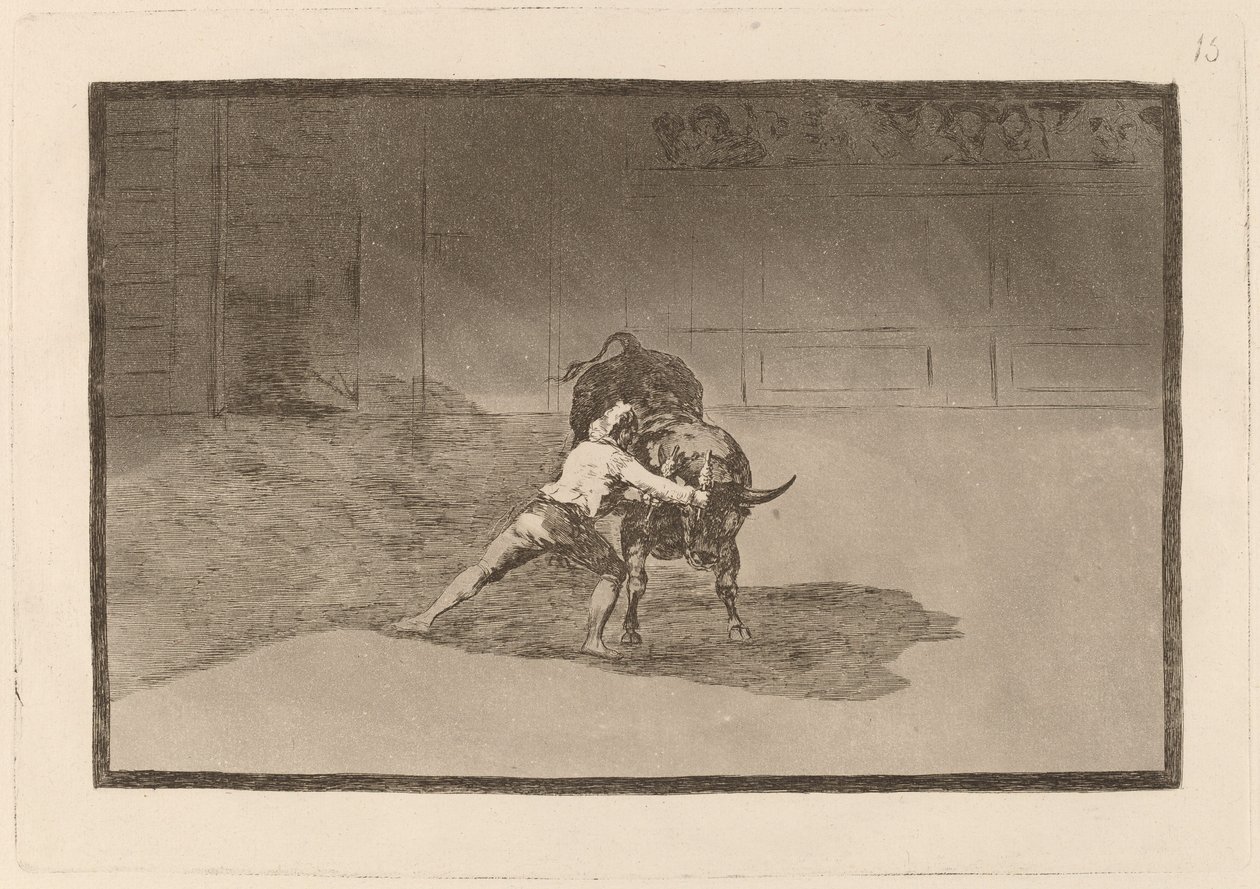 Der berühmte Martincho platziert die Banderillas und spielt mit dem Stier durch seine Bewegungen von Francisco de Goya