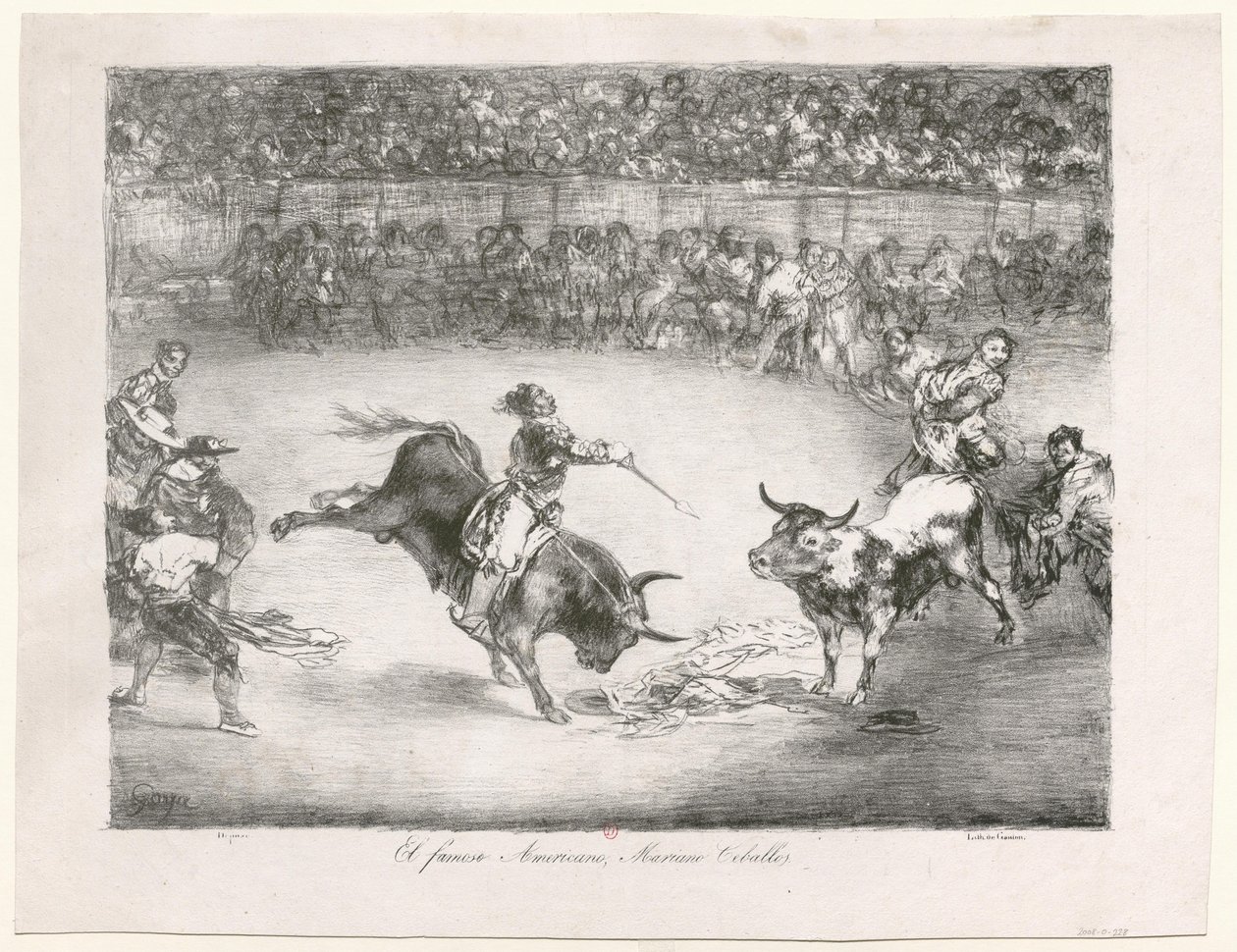[Les Taureaux de Bordeaux : El famoso Americano Mariano Ceballos] von Francisco de Goya