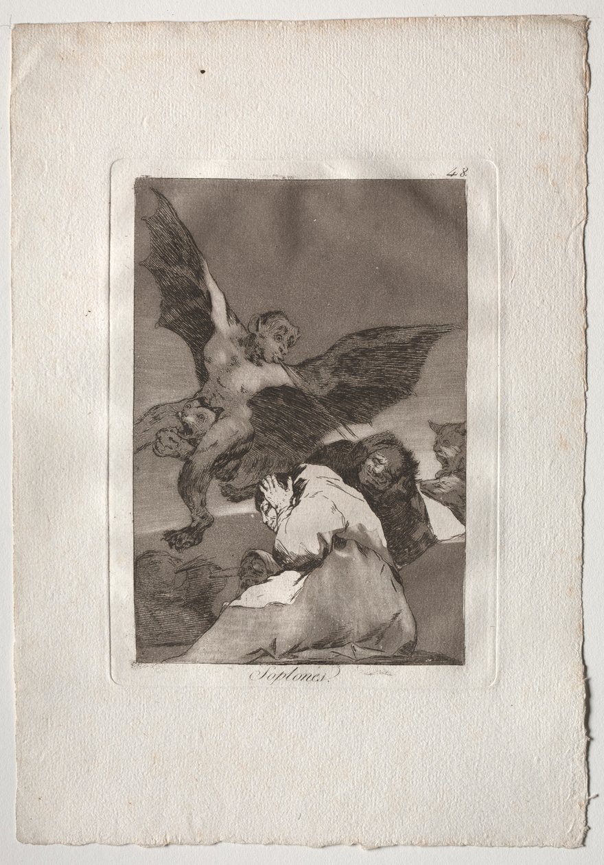 Ochenta Caprichos: Geschichtenerzähler - Windstöße, 1793-1798 von Francisco de Goya