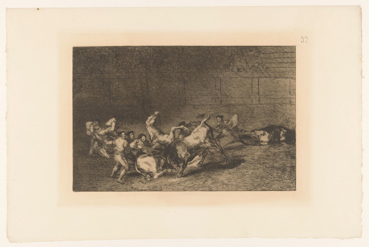 Picador sticht eine Lanze in einen Stier von Francisco de Goya
