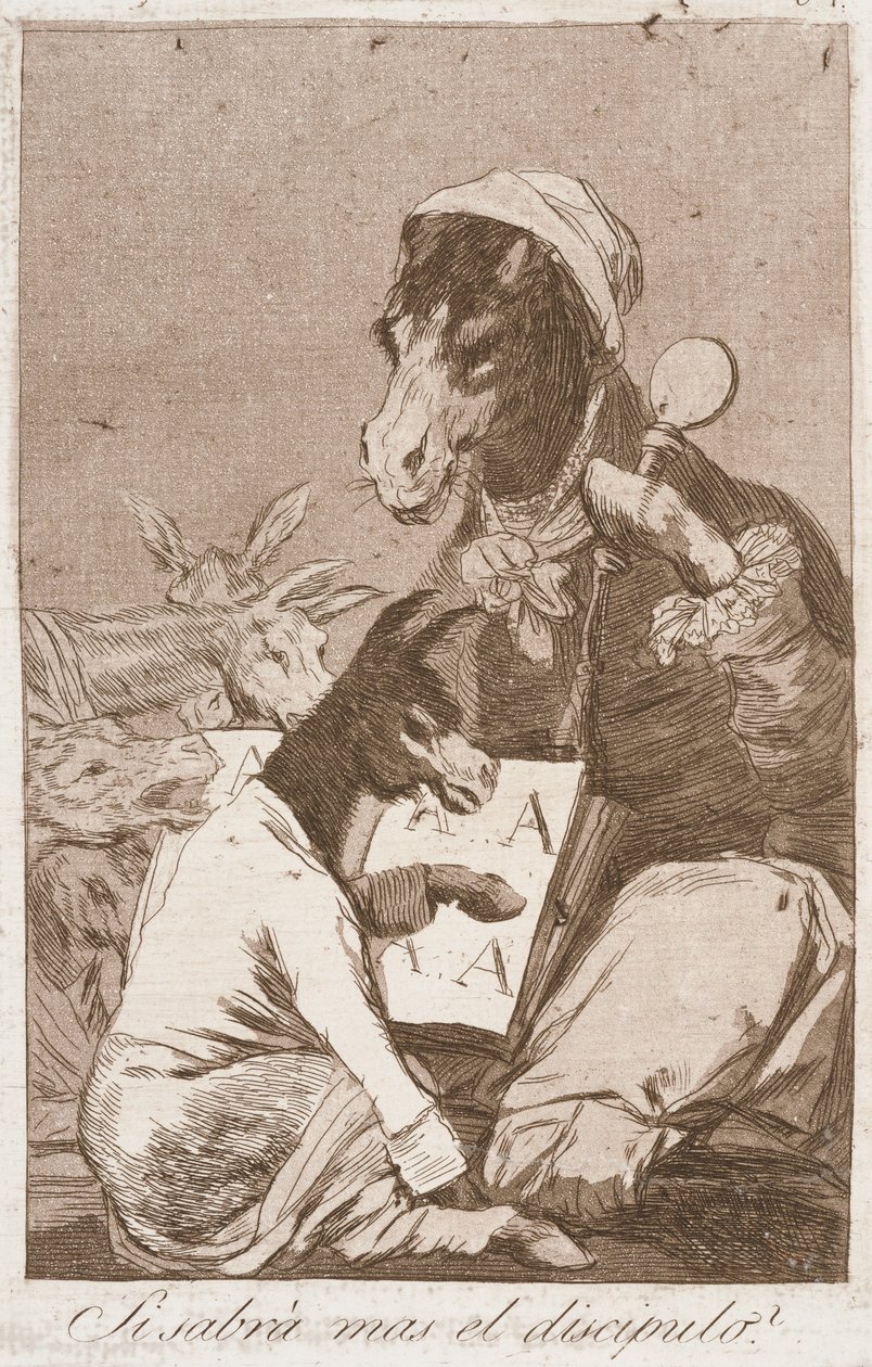 Weiß der Schüler mehr? (Pitääkö oppilaan tietää se paremmin?) von Francisco de Goya