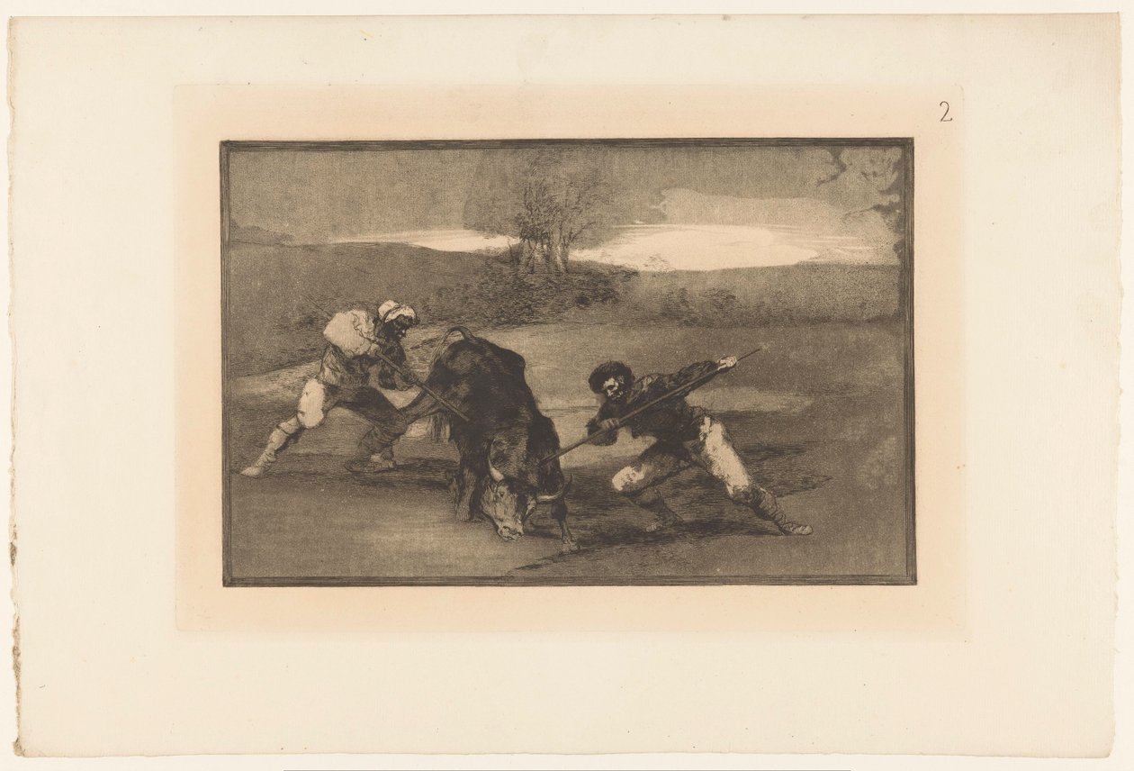 Stierjagd zu Fuß von Francisco de Goya