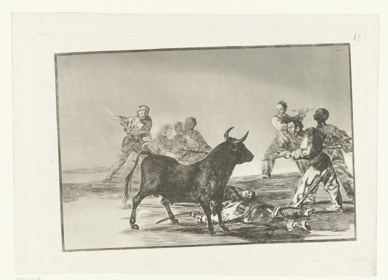 Stierkämpfer um einen Stier von Francisco de Goya