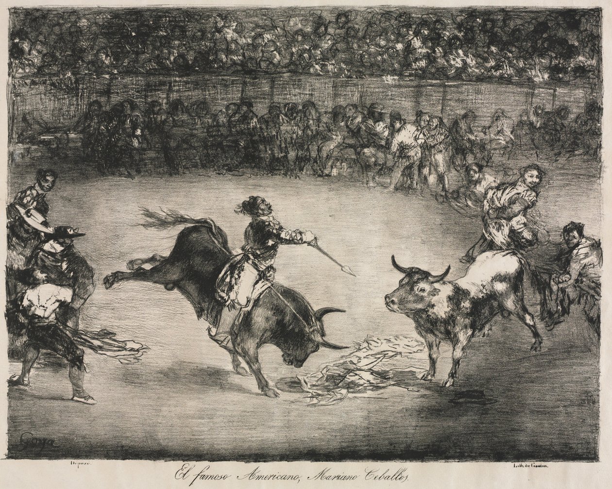 Die Stiere von Bordeaux: Der berühmte Amerikaner, Mariano Ceballos, 1825 von Francisco de Goya