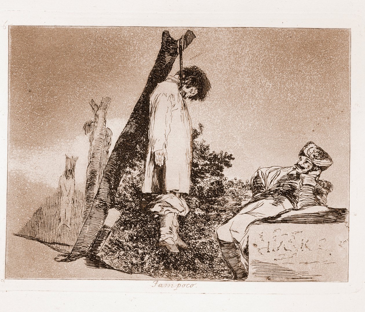 Die Schrecken des Krieges: Es gibt keine Hoffnung (Radierung nach der vorbereitenden Zeichnung) von Francisco de Goya