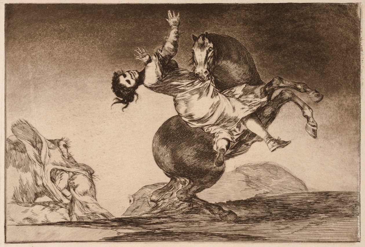 Der Pferderäuber (El caballo raptor), aus der Serie Los Disparates von Francisco de Goya