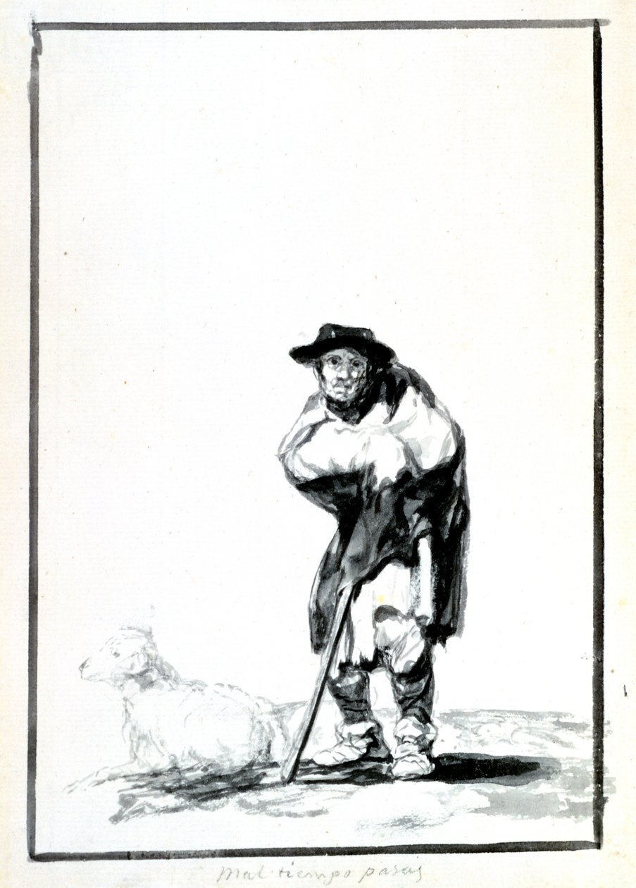 Der Hirte, um 1760-1820 von Francisco de Goya
