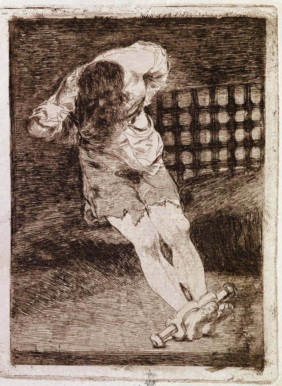 Die Einkerkerung eines Schuldigen erfordert keine Folter (Gravur) von Francisco de Goya