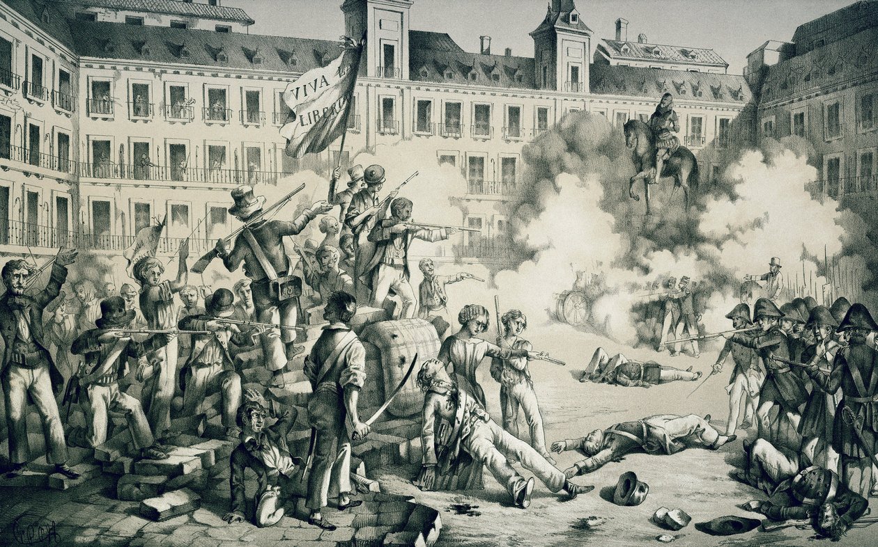 Spanische Revolution von 1854 (Lithographie) von Francisco de Paula van Halen