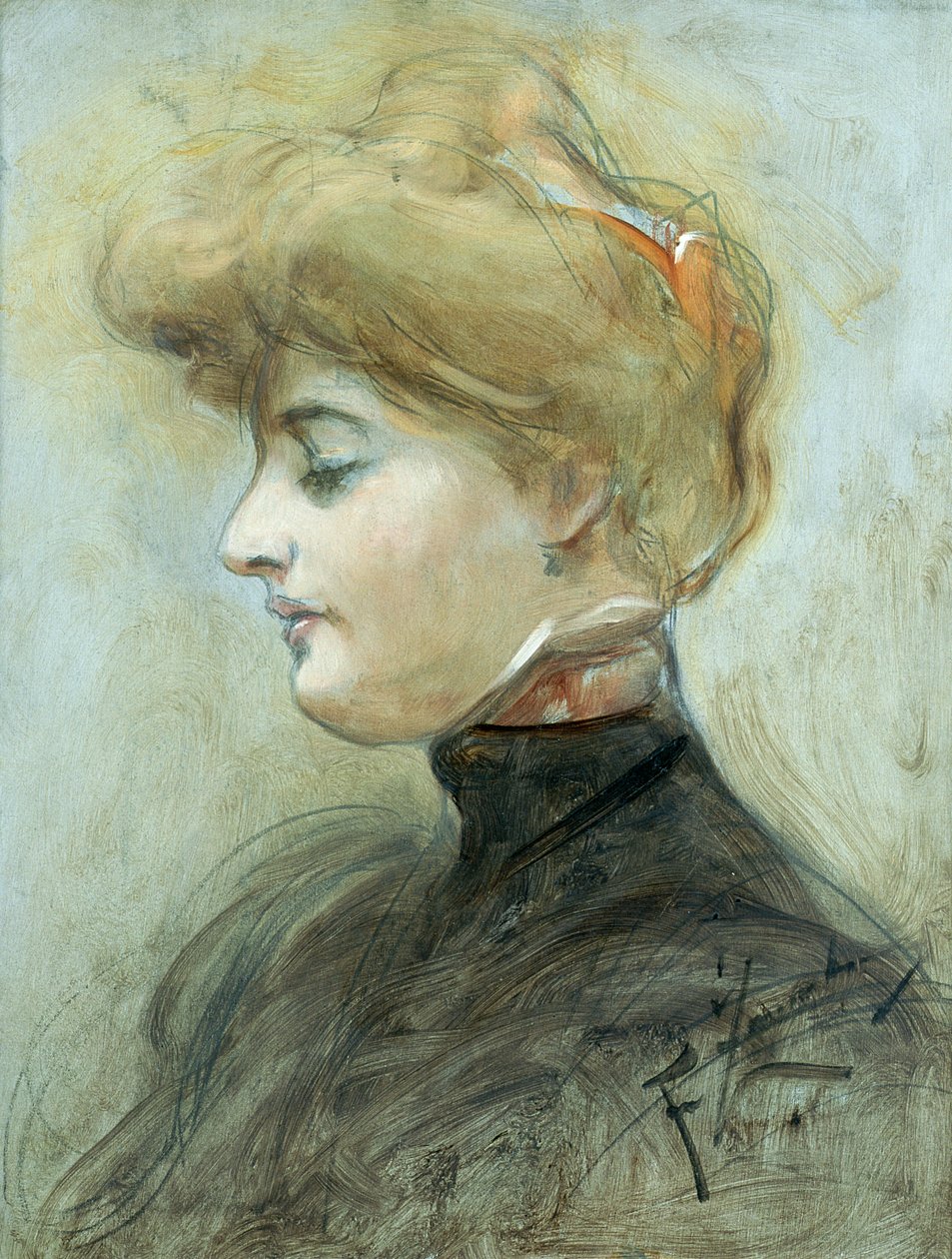 Kopf einer blonden Frau, ca. 1895 von Franciszek Zmurko