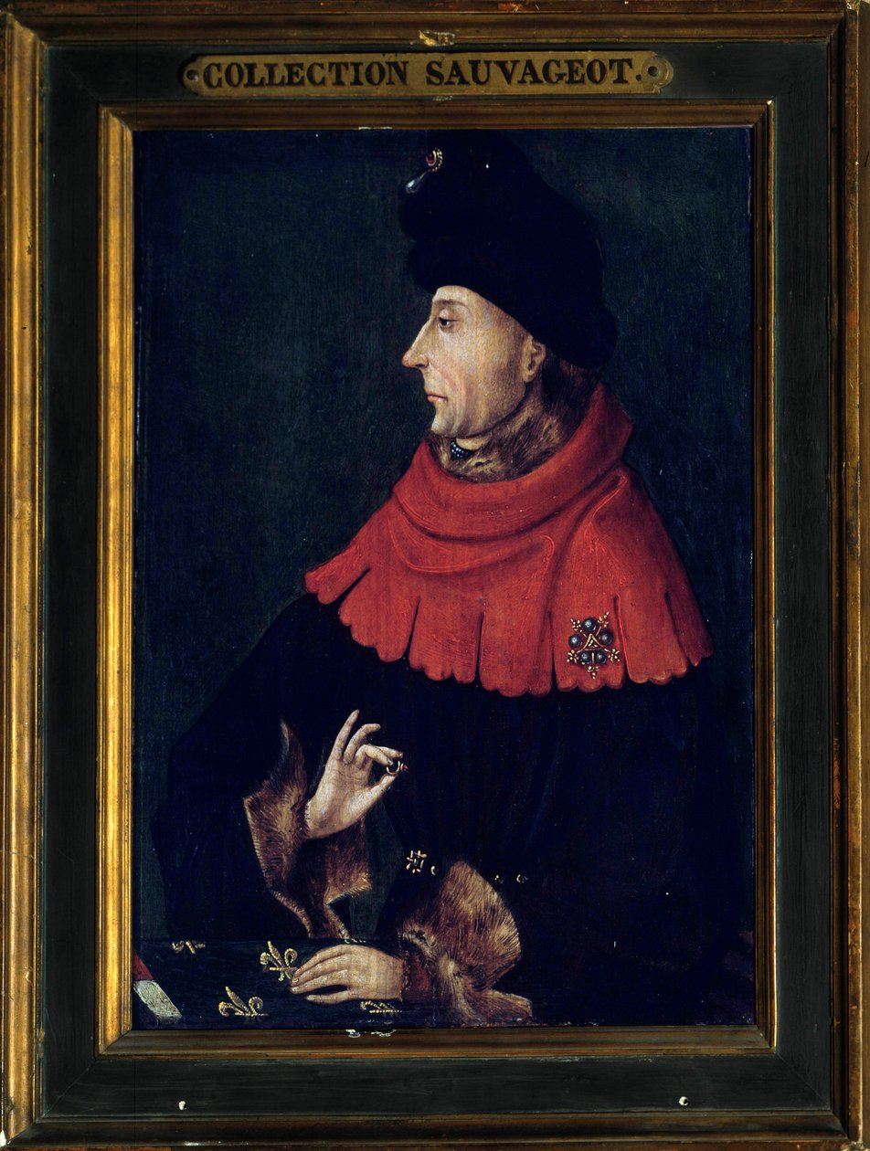 Porträt von Johann Ohnefurcht, Herzog von Burgund (1371-1419). Gemälde der Burgundischen Schule. Anfang des 15. Jahrhunderts von Franco Burgundian