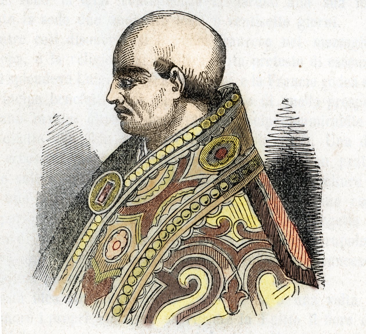 Mittelalter: Darstellung von Papst Urban IV. (1261-1264) von Franco Mistrali