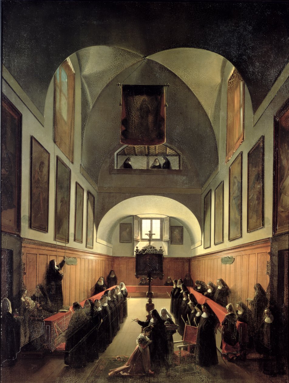 Die Einweihung einer jungen Novizin aus Albano im Chor des Klosters St. Clare in Rom von Francois Marius Granet