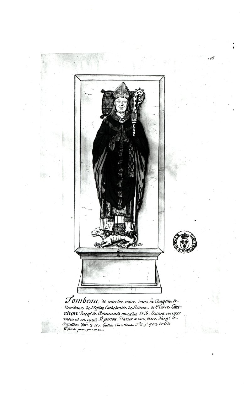 Grab von Pierre Cauchon (1371-1442) von Francois Roger de Gaignieres