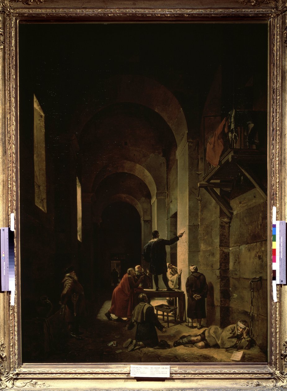 Der Maler Jacques Stella im Gefängnis von Francois Marius Granet