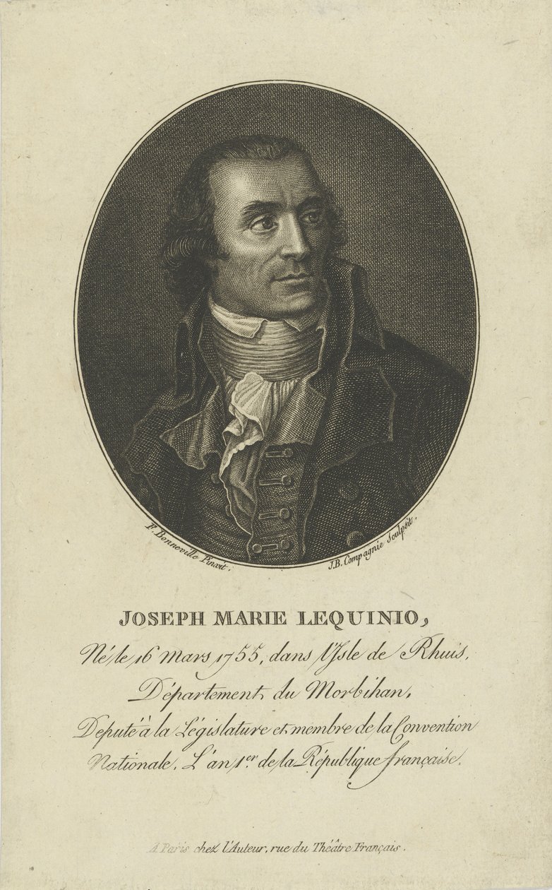 Porträt von Marie Joseph Lequinio 1755-1814, 1795-1799 von Francois Bonneville
