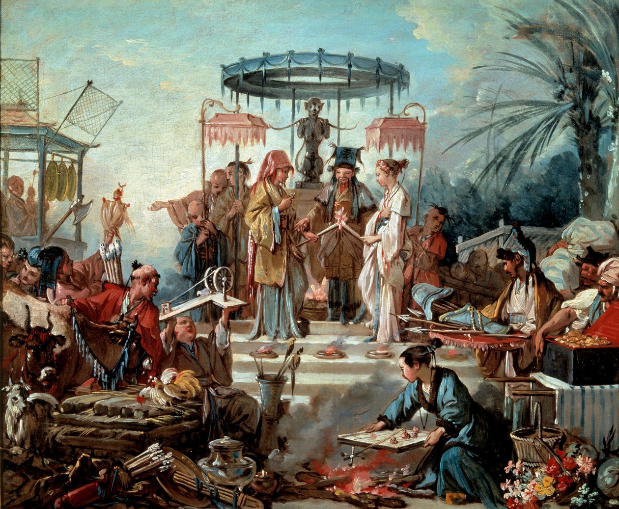 Chinesische Hochzeitsszene Hochzeit am Hof des Kaisers von China. Gemälde von François Boucher (1703-1770) 1740 Besançon, Musée des Beaux-Arts von François Boucher
