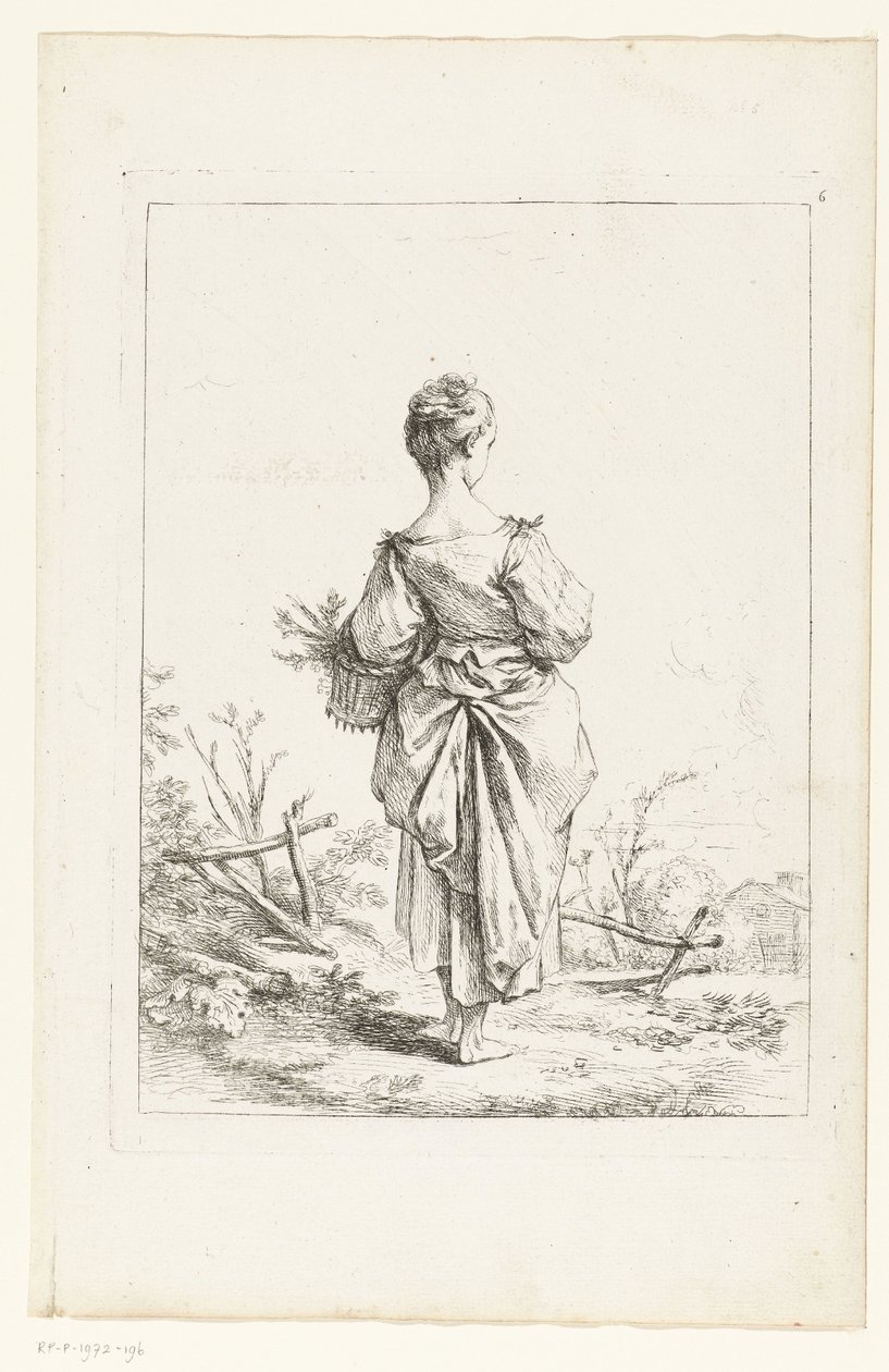Junges Mädchen mit einem Korb von François Boucher