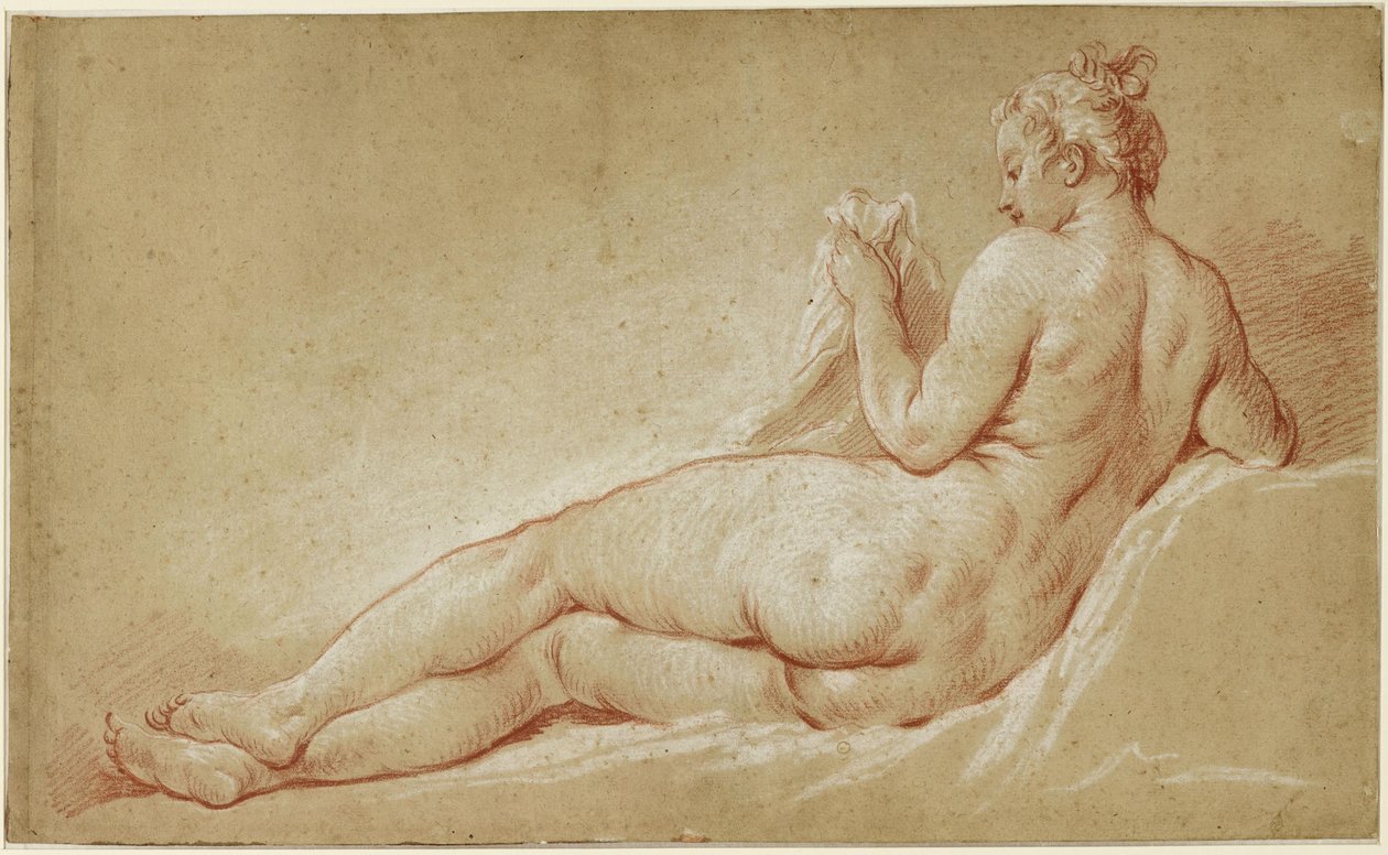 Liegender weiblicher Akt von hinten gesehen von François Boucher
