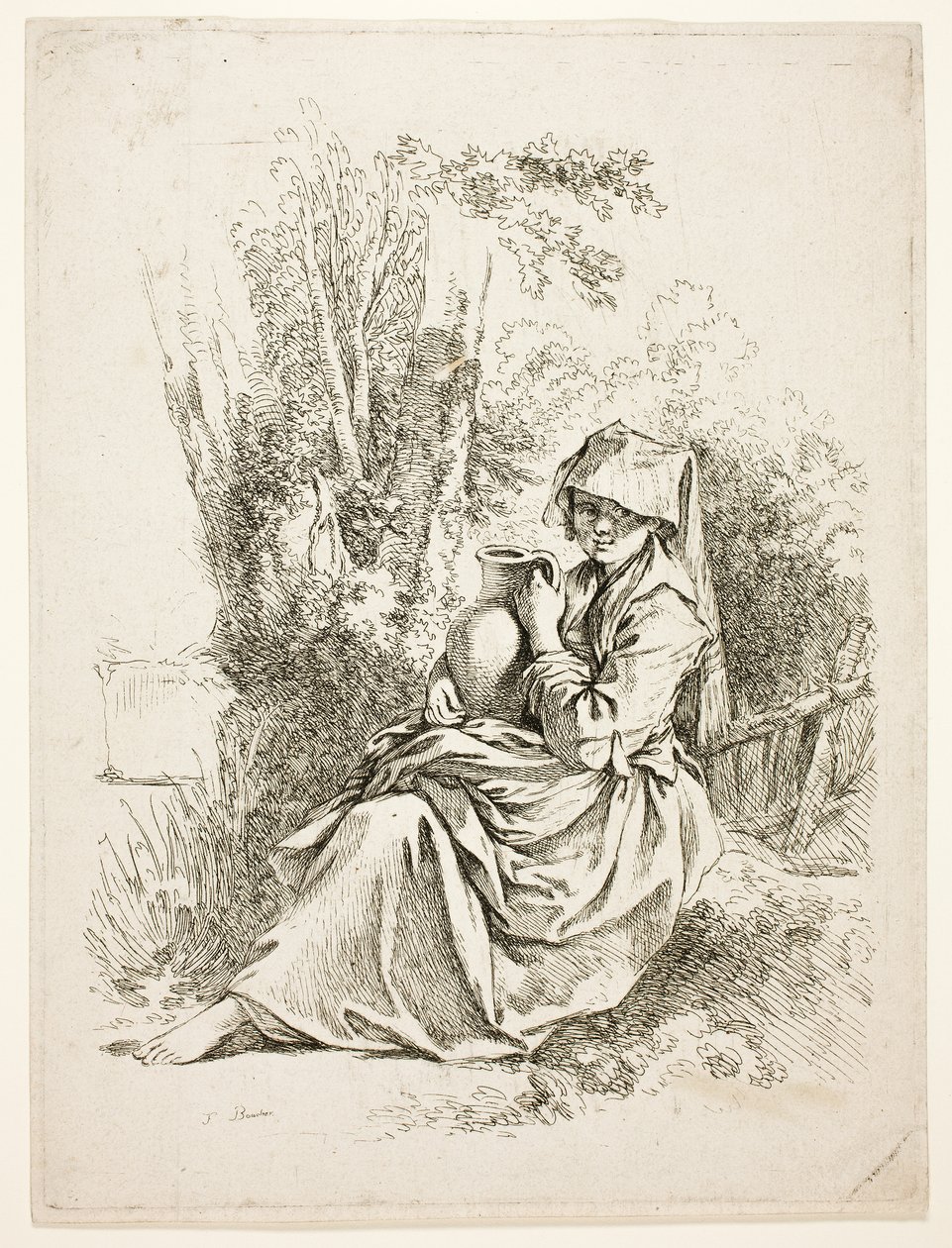 Bäuerin mit Krug von François Boucher
