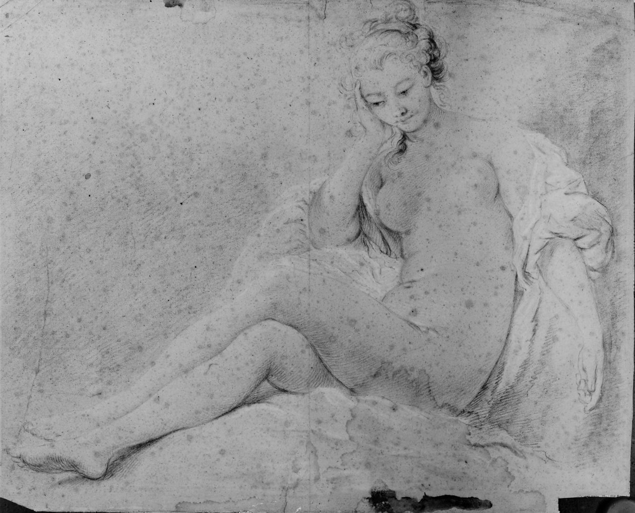 Sitzende nackte Frau von François Boucher