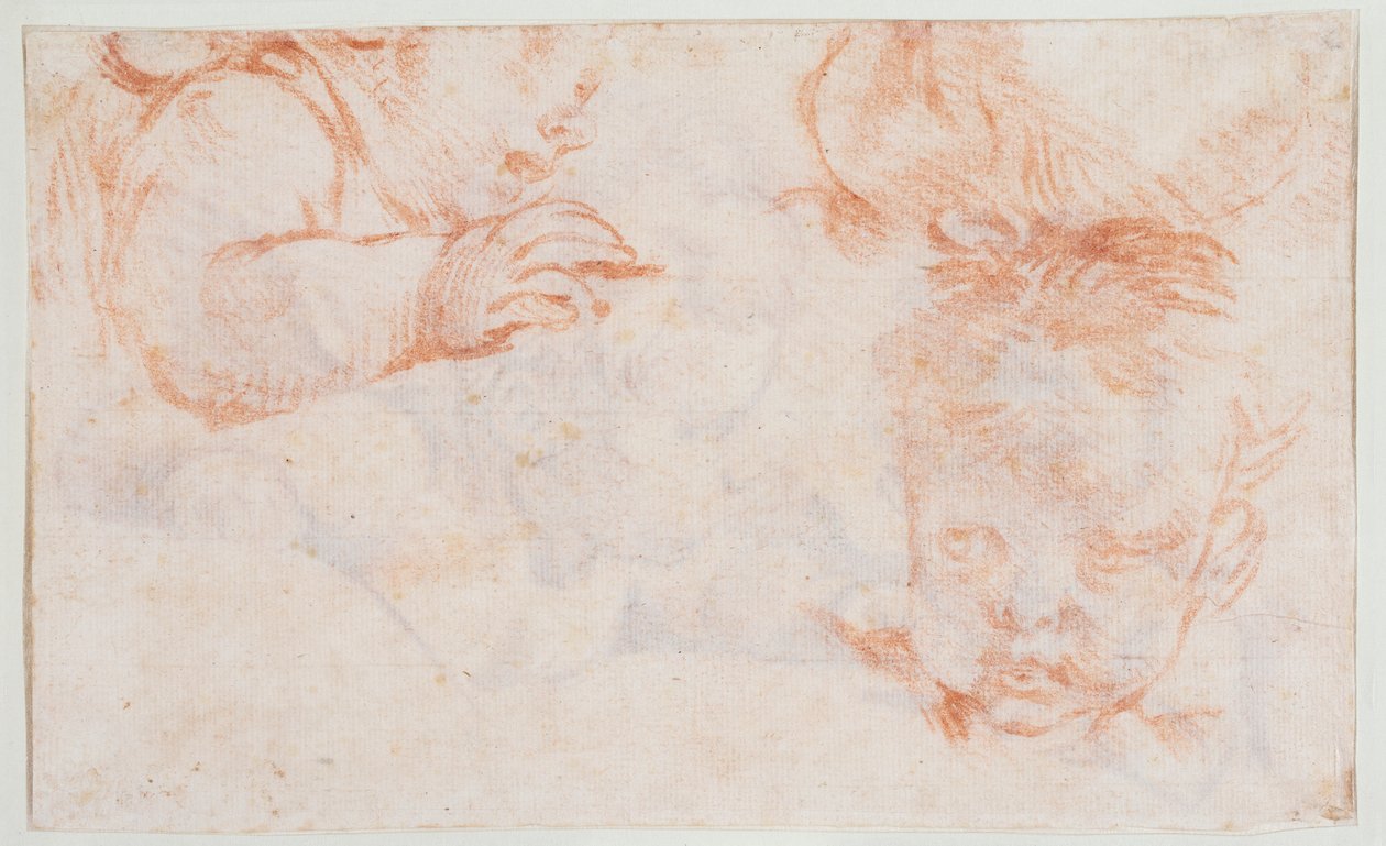 Drei Jungenköpfe. Studien für Türstück im Amalienborg von François Boucher