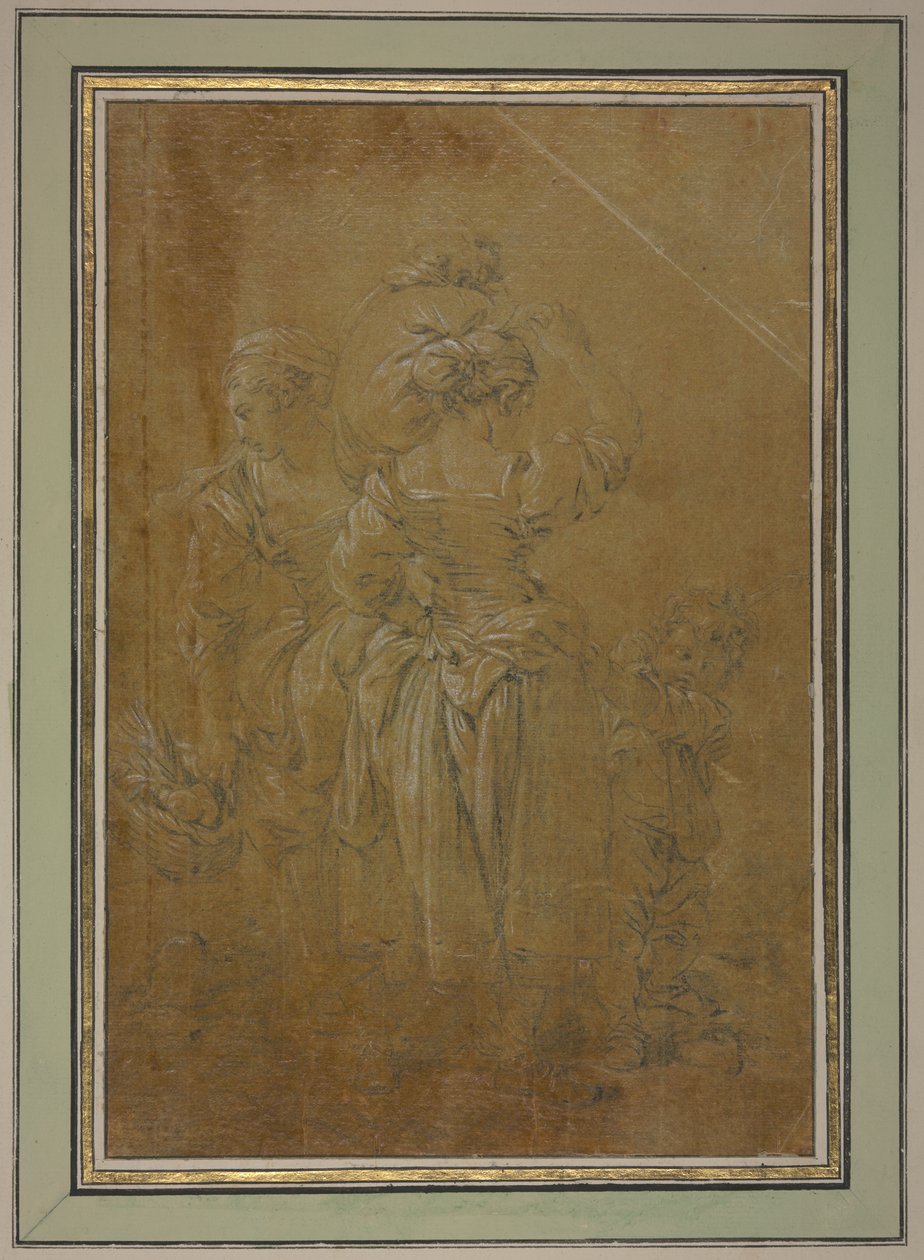 Zwei Bäuerinnen mit zwei Knaben von François Boucher