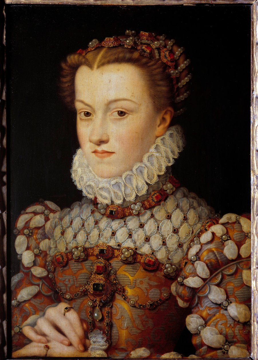 Porträt von Elisabeth von Österreich (1554-1592), Königin von Frankreich, Ehefrau von Karl IX. von François Clouet