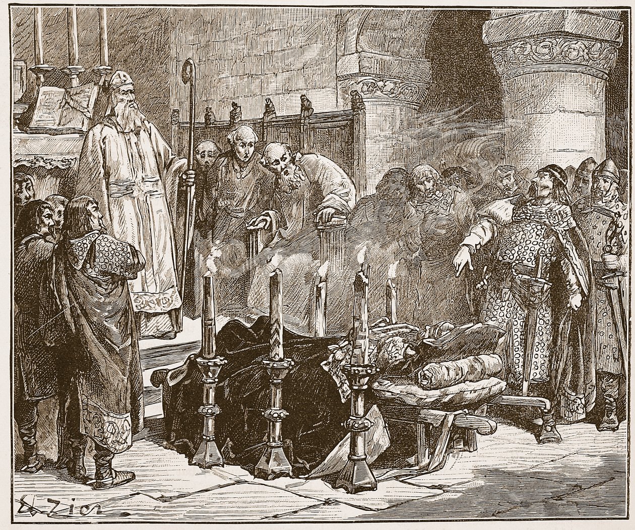 Fitz-Arthur verbietet die Beerdigung von William, Illustration aus 