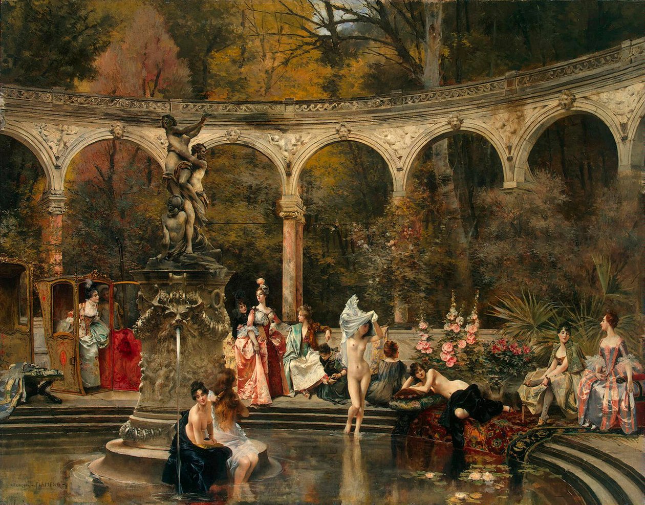 Baden der Hofdamen im 18. Jahrhundert, 1888 von Francois Flameng